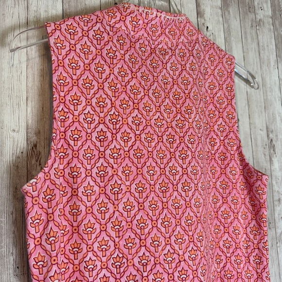 Spartina 449 'Serena' Pink Half-Zip Callawassie Trellis Pique Dress Medium - Picture 9 of 11